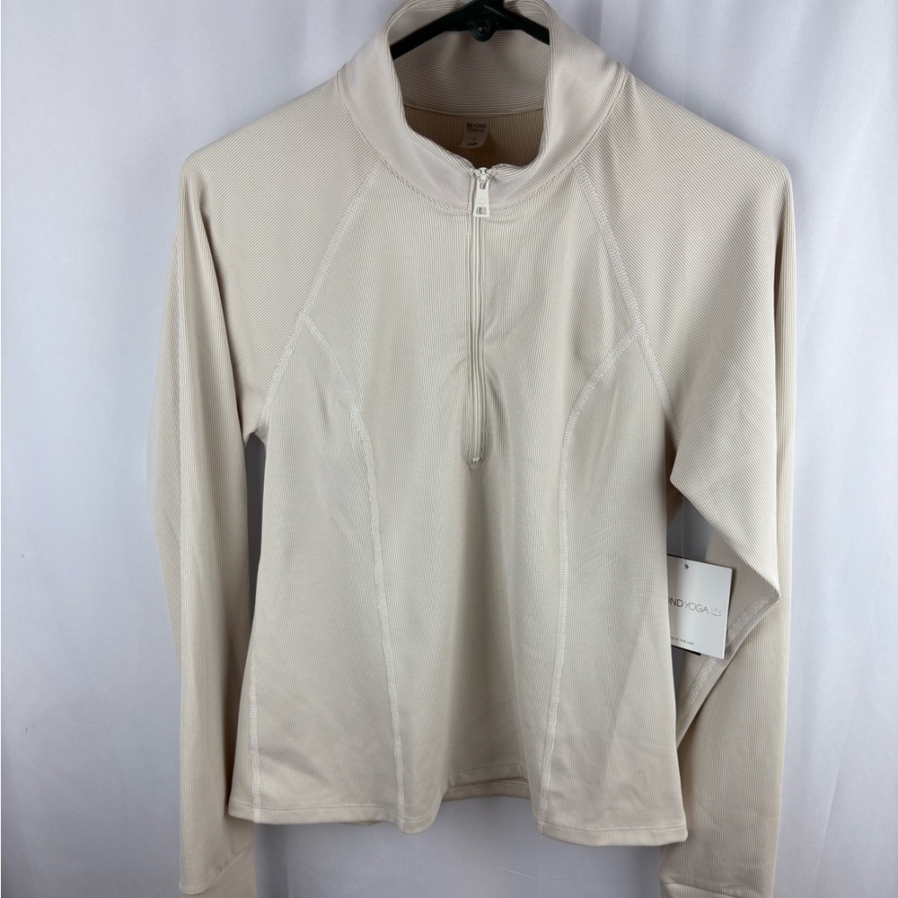 Beyond Yoga Heather Rib Take A Hike Zip Pullover